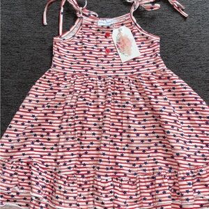 Pleated Red and Pink Halter Sundress